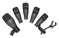 SAMSON DK705 комплект микрофонов для барабанов, Q71 Kick Drum Mic - 1 шт., Q72 Tom/Snare - 4 шт., держатели для обода в наборе, в пластиковом кейсе