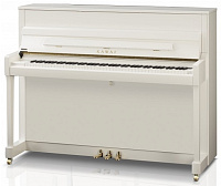 KAWAI K200 WH/P Пианино, цвет белый полированный, высота 114 см, цельная еловая дека 1,34м2, механизм Millennium III