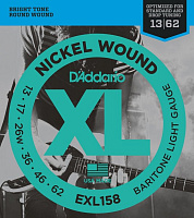 D'ADDARIO EXL158 струны для электрогитары, Baritone Guitar Light, 13-62