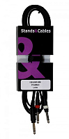 STANDS & CABLES YC-009-3  кабель распаянный Jack 6,3мм стерео - 2 Jack 6.3 мм. моно, длина 3 м.