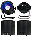 American DJ UV COB CANNON Сверхмощная ультрафиолетовая пушка, 3 режима работы: звуковая активация, ручной режим и DMX, 3 режима DMX: 1, 2 или 3 кан., 4-кнопочный цифровой дисплей DMX, Работа без мерцания (отсутствие мерцания на камере)