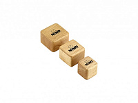 MEINL NINO507  набор из 3 деревянных шейкеров разного размера в форме квадратов. Материал: Бразильская Гевея. Цвет: натуральный.