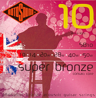 ROTOSOUND SB10 STRINGS PHOSPHOR BRONZE струны для акустической гитары, покрытие - фосфорированная бронза, 10-50