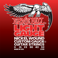 Ernie Ball 2208 струны для электрогитары Nickel Wound Light, 11-15-22w-30-42-52