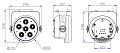 STAGE4 FASHION PAR 6x10F Светодиодный дизайнерский светильник, LED PAR, источник света 6*10 Вт RGBW, DMX-512 3/4/8 кан., строб, диммер, Master-slave/Auto/ Static, мощность 68 Вт 