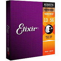 ELIXIR 16102 струны для акустической гитары Phos Bronze, NanoWeb Med