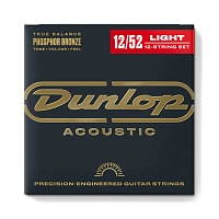 Dunlop DAP1252J Phosphor Bronze  струны для 12-струнной акустической гитары, 12-52