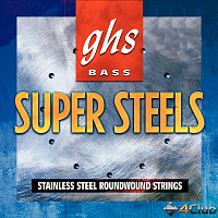 GHS L5200 SUPERSTEEL Комплект струн для бас гитары, 40-60-80-100, никелированная сталь, Contact Core Super steels