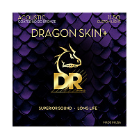 DR DA8-11 струны для акустической гитары, калибр 11-50, серия DRAGON SKIN+™