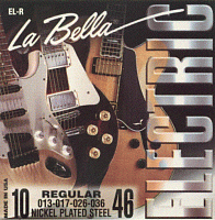 LA BELLA EL-R - струны для электрогитары - натяжение Regular, (010-013-017-026-036-046), первые струны - сталь, басовые - круглая обмотка никелевым сплавом, серии Nickel Plated Steel