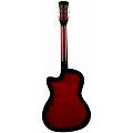 TERRIS TF-3802C RD  акустическая фолк-гитара с вырезом, цвет красный