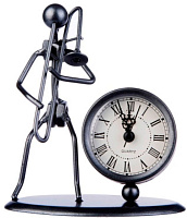GEWA Sculpture Clock Trombone часы-скульптура сувенирные тромбонист, металл, 12x6,5x13 см