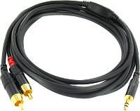 Cordial CFY 3 WCC кабель Y-адаптер  джек стерео 3,5 мм/2xRCA, 3,0 м, черный