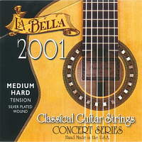 LA BELLA 2001 Medium Hard  струны для классической гитары - нейлон/обмотка серебро/натяжение 36,35 кг