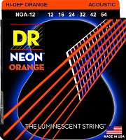 DR NOA-12 струны для акустической гитары, калибр 12-54, серия HI-DEF NEON™, обмотка фосфористая бронза, покрытие люминесцентное