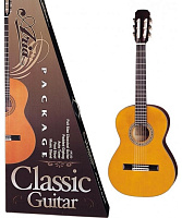 ARIA CGPN-002 N Гитара классическая, подарочный  комплект: AKN-15, чехол, тюнер, пюпитр, подставка