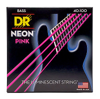 DR NPB-40 струны для 4-струнной бас-гитары, калибр 40-100, серия HI-DEF NEON™, обмотка никелированная сталь, покрытие люминесцентное