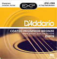 D'ADDARIO EXP19 струны для акустической гитары, фосфорная бронза в оболочке, Bluegrass: Light Top/Meddium Bottom 12-56, 6-гранный корд