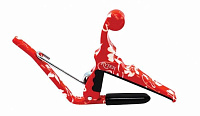 KYSER KURHA каподастр для укулеле, цвет красный, с рисунком гибискуса