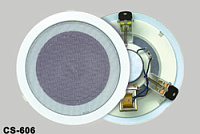 Nusun CS606 потолочная широкополосная акустическая система, 6-10 W, 70/100 V, 6,5", 110 - 13 kHz, сталь, цвет белый
