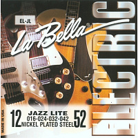 LA BELLA EL-JL  струны для электрогитары - натяжение Jazz Light, (012-016-024-032-042-052), первые струны - сталь, басовые - круглая обмотка никелевым сплавом, серии Nickel Plated Steel