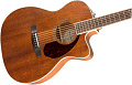 Fender PM-3C Triple-0 All-Mah w/case Акустическая гитара с кейсом, цвет натуральный (красное дерево)