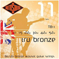 ROTOSOUND TB11 STRINGS PHOSPHOR BRONZE струны для акустической гитары, покрытие - бронза, 11-52