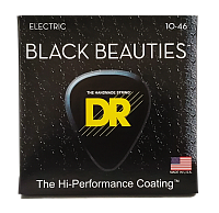 DR BKE-10 струны для электрогитары, калибр 10-46, серия BLACK BEAUTIES™