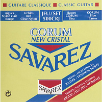Savarez 500CRJ Corum New Cristal Red/Blue medium-high tension струны для классической гитары, нейлон