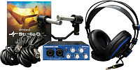 PreSonus AudioBox Stereo комплект для звукозаписи (2 микр. SD7, USB интерфейс, кронштейн на 2 микр., наушники, кабели, ПО Studio One Artist 2)