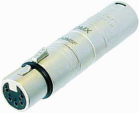 Neutrik NA3M5F адаптер для DMX, XLR 3 контакта штекер - XLR 5 контактов гнездо