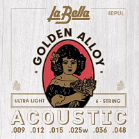 LA BELLA 40PCL  Custom Light (011-052) Струны для акустической гитары, 11-52