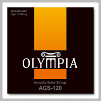Olympia AGS120 струны для 12-струнной акустической гитары, бронза 80/20, калибр 10/10,14/14, 23/08, 30/12, 39/-18, 47/27