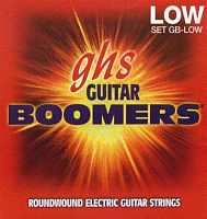 GHS GB-LOW Струны для электрогитары, никелированная сталь, круглая обмотка, 11-15-19-33-43-53, Boomers 
