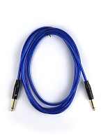 AuraSonics J63J63-3TBU гитарный кабель, Jack TS 6.3 мм  - Jack TS 6.3 мм, 3 м, прозрачный синий