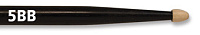 VIC FIRTH 5BB  барабанные палочки черного цвета, тип 5B с деревянным наконечником, материал - гикори, длина 16", диаметр 0,595", серия American Classic
