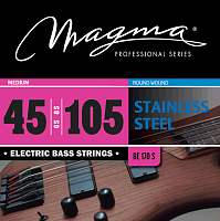 Magma Strings BE170S  Струны для бас-гитары, серия Stainless Steel, калибр: 45-65-85-105, обмотка круглая, нержавеющая сталь, натяжение Medium