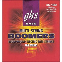 GHS 5M-DYB BOOMERS набор струн для 5-струнной бас-гитары, никелированная сталь, 045-130