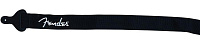 FENDER BLACK STRAP/WHITE LOGO ремень для гитары, черный цвет, белый логотип