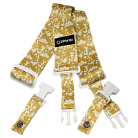 Dimarzio DD2251 Ремень для гитары STEVE VAI CLIPLOCK - UTOPIA™ WHITE & GOLD GUITAR STRAP, рисунок UtoPIA White