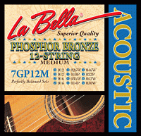 LA BELLA 7GP-12M  струны для 12-струнной гитары - среднее натяжение, обмотка - фосфорная бронза (012.012-016.016.-026w.010p-035.014-046.022p-052.030w)