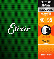 ELIXIR 14002 струны для бас гитары NanoWeb Super Light, 040-060-075-095, 4 Long Scale