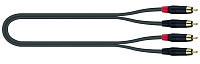 QUIK LOK JUST 4RCA 2 компонентный кабель, металлические разъёмы 2 RCA Male  2 RCA Male (тюльпаны), 2 метра