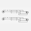 ROXTONE GPTC200/3 Аудиокабель 2 RCA - 2 джек моно 6.3 мм, длина 3 м