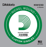 D'ADDARIO NW030 - одиночная струна для электрогитары 030 обмотка никель