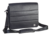 K&M 19705-000-00 сумка для электроники или нот, размеры 365 x 75 x 300 мм, чёрная искуств. кожа, на молнии