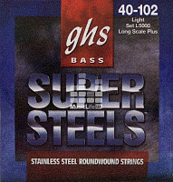 GHS L5000 SUPER STEEL набор струн для бас-гитары, сталь, 40-58-80-102