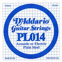 D'ADDARIO PL014 - Plain Steel одиночная струна .014