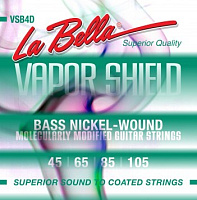 LA BELLA VSB4D  струны для для бас-гитары (045-065-085-105), сталь с круглой никелированной обмоткой, серия Vapor Shield™