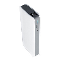 iconBIT FTB10000PB  Внешний аккумулятор (Power Bank) для зарядки мобильных устройств, Micro USB вход, 2 x USB 5V/1A-2.1A выхода, LED индикатор заряда, емкость 10000 mAh, цвет белый/серый